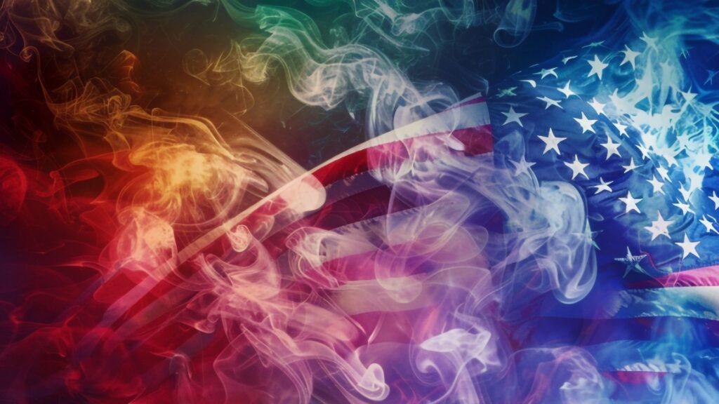 image of the USA flag in vape smoke