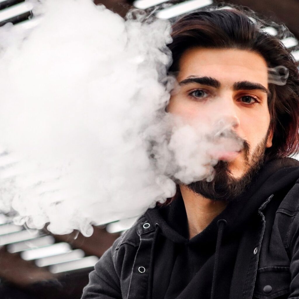 man vaping