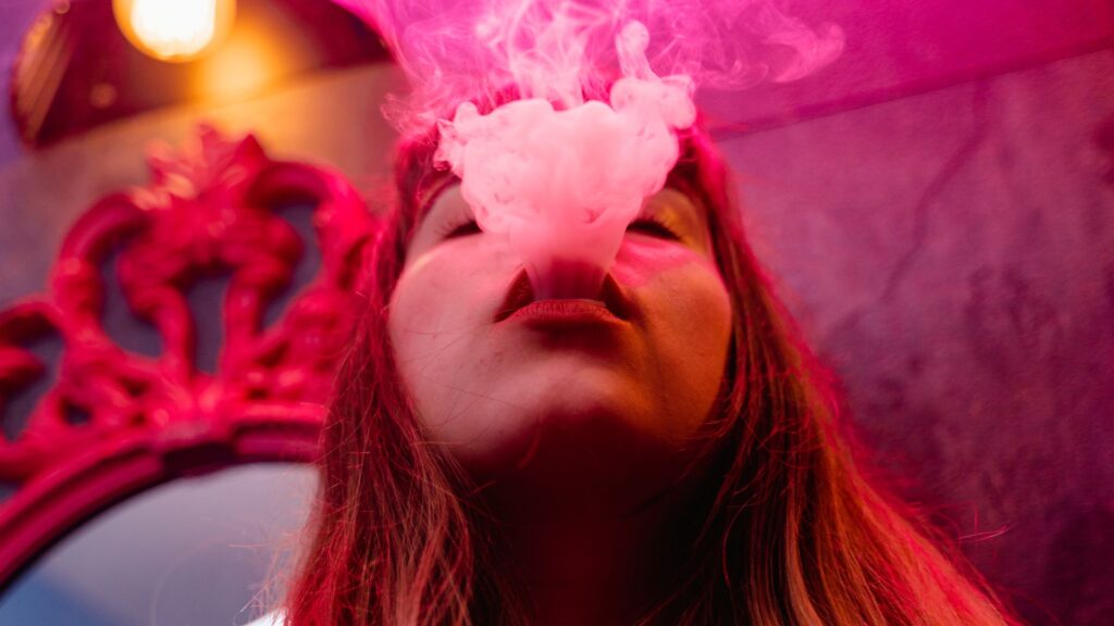woman vaping